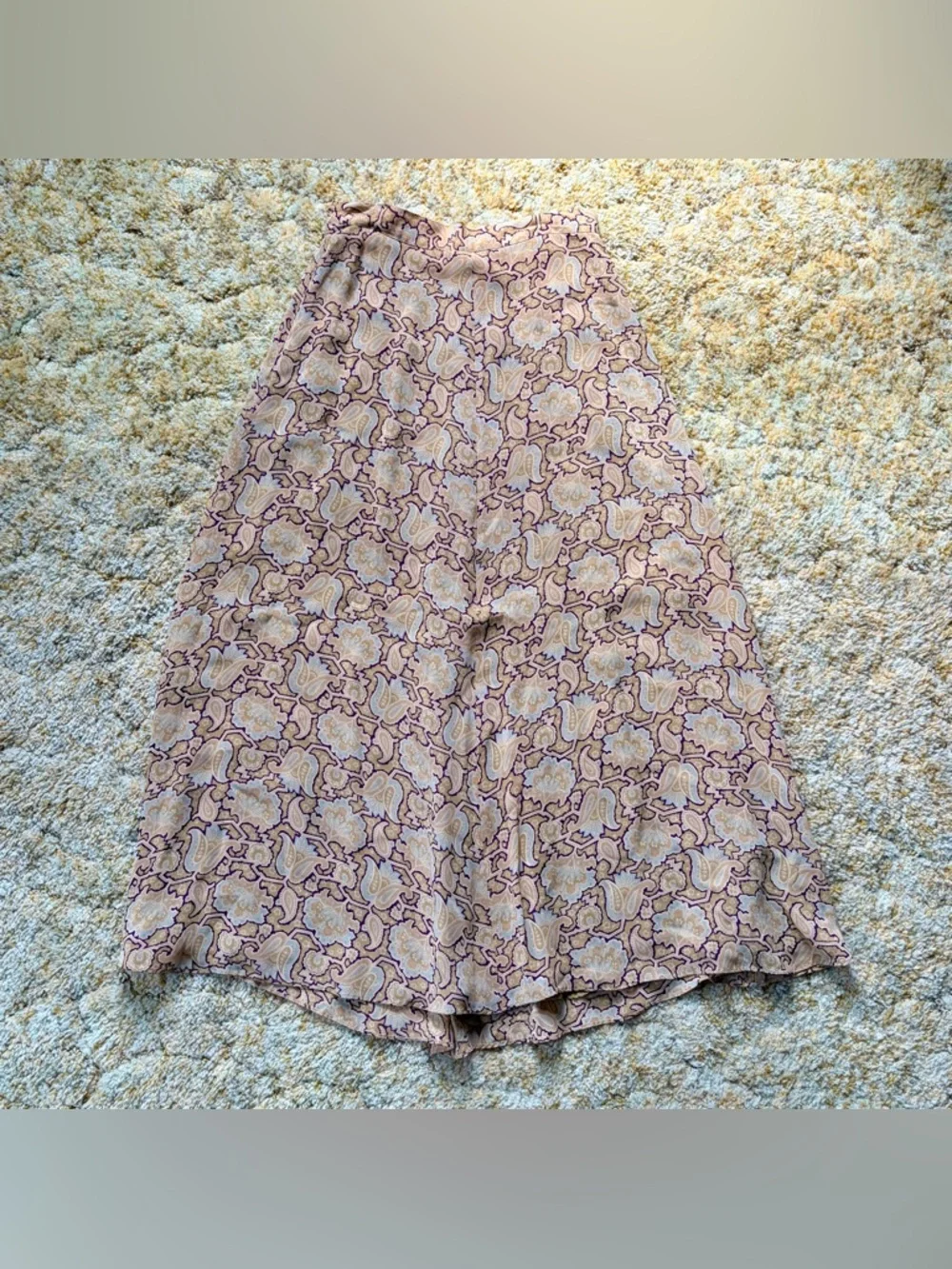 Tan Paisley Maxi Skirt - Picture 3 of 4